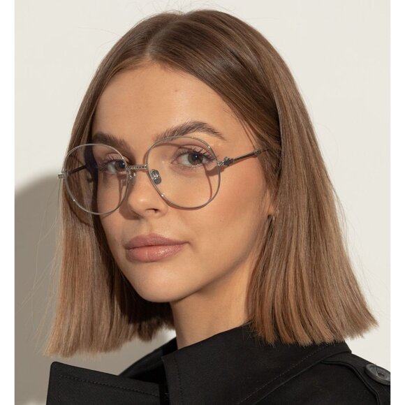 NWT VALENTINO EYEGLASSES ROUND WOMEN SILVER EYEWEAR